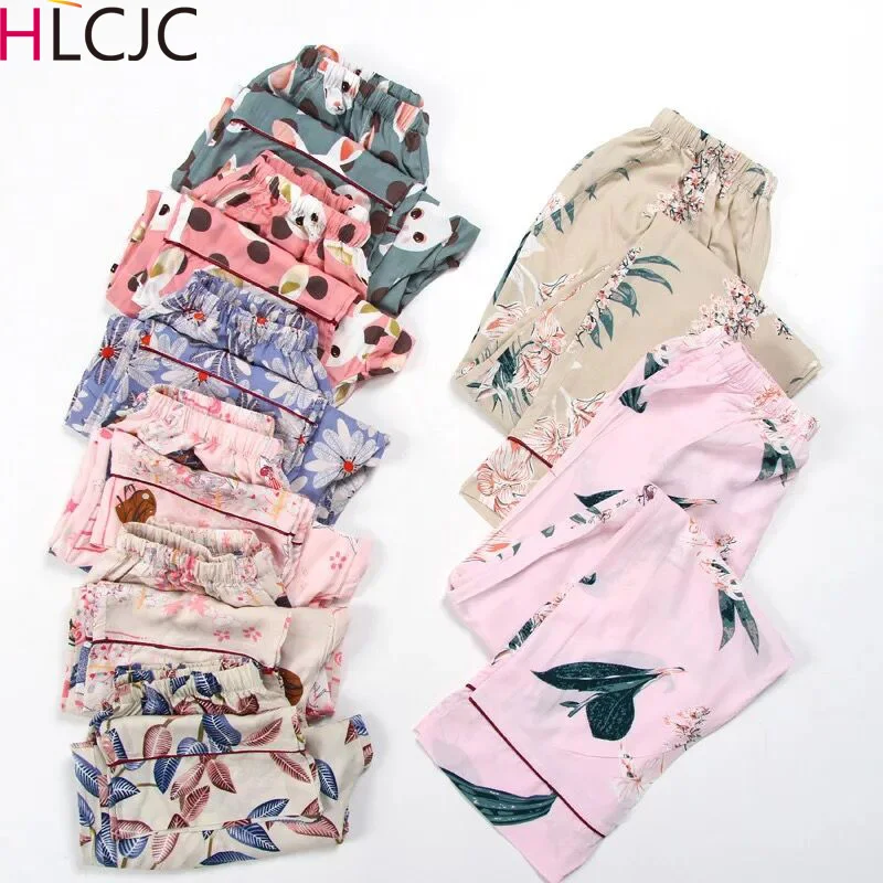 Multiple Choices Cute Women Casual Sleep Bottoms Soft Pajama Pants Elastic Waist Pyjamas Ladies Trousers Sexy Loose Home Pants