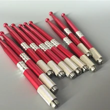 10 шт. микроблейдинг бровей ручная ручка Перманентный макияж микроволокна машина татуировки