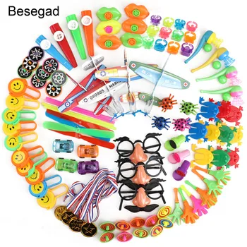 

100Pcs Assorted Style Kids Children Favor Prizes Rewards Glasses Airplan Gifts Toy Set Christmas School Carnivals Birthday Party