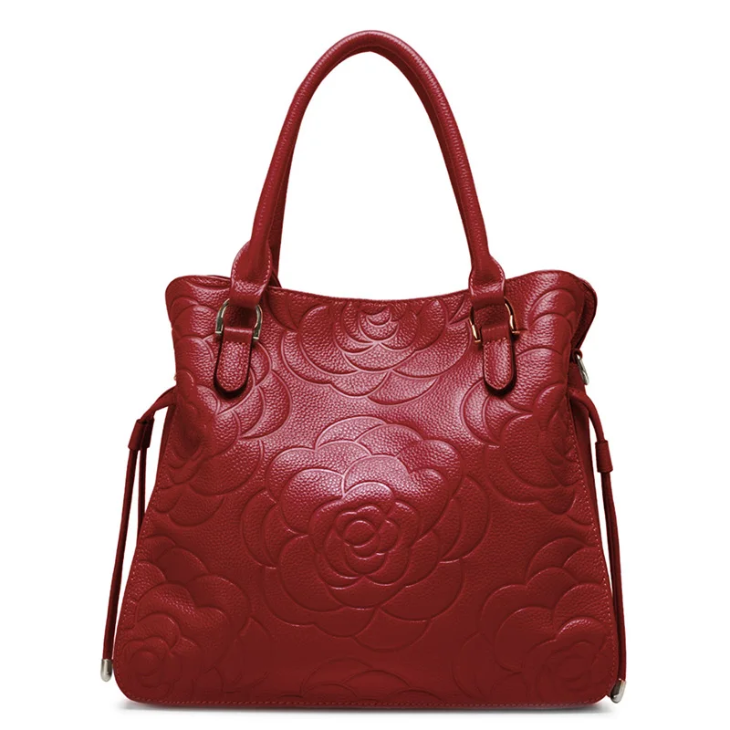 Zency натуральная кожа новая распродажа модная женская сумка через плечо дамская сумочка супер качество сумка через плечо черный - Цвет: Dark Red