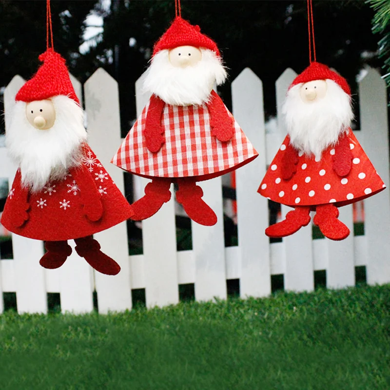 

Christmas Santa Claus Doll Christmas Tree Pendants Kids favor toy New Year Home DIY hanging Decoration Ornaments
