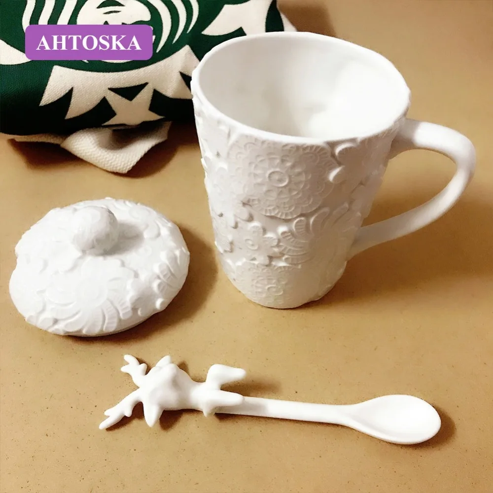 AHTOSKA 3D милая рельефная кофейная кружка с оленем чашки для пары рождественские