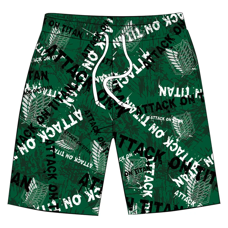 Аниме атака на Шорты повседневные Летние Короткие брюки для мужчин и женщин пляжные брюки