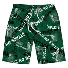 Аниме атака на Шорты повседневные Летние Короткие брюки для мужчин и женщин пляжные брюки