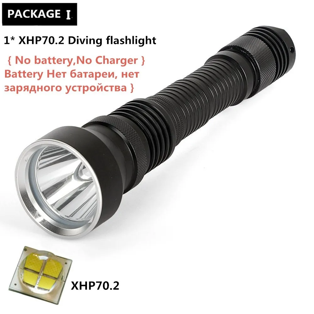 Профессиональный ультра мощный светодиодный светильник для дайвинга XHP70.2 IPx8 подводный 200 м Водонепроницаемый Подводный фонарь светильник - Испускаемый цвет: XHP70.2 OptionC