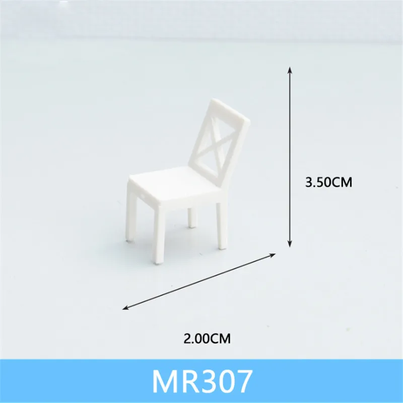1 шт./лот масштаб 1:25 пластиковый миниатюрный мебель стол и стул для строительства поезда Макет железной дороги декорации аксессуары - Цвет: MR307