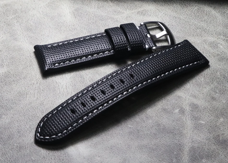 20 21 22 24 26mm high quality thick Genuine Leather Watch Straps Handmade Watch Bands Black Watchband for Hamilton Mido Panerai