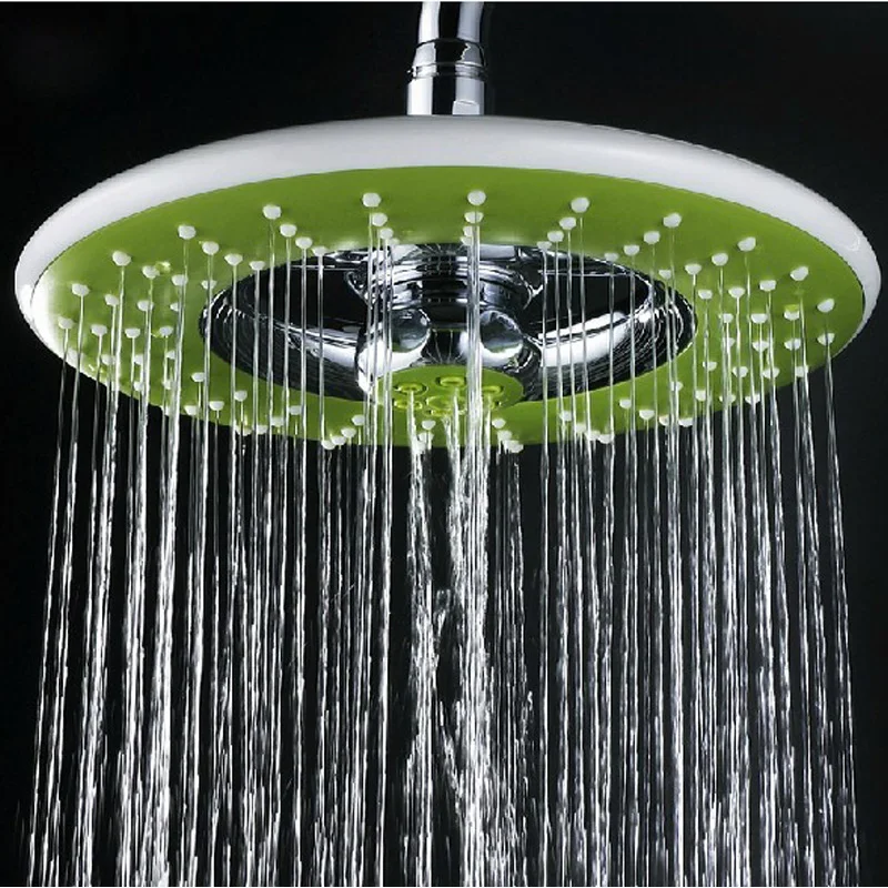

Spa ABS 8inch (Dia 20cm) Rainfall Shower Heads Pressure Increased Overhead Shower Two Colors Green And Gray