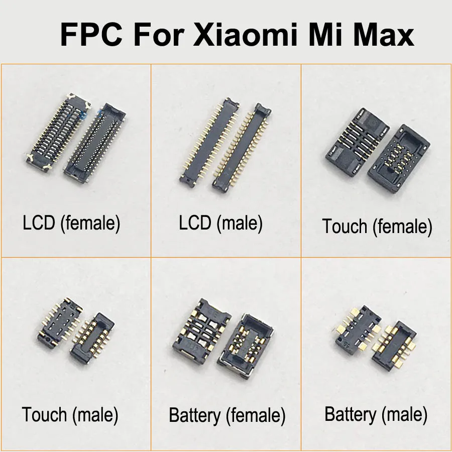

2pcs Touch screen lcd digitizer Battery Holder Clip Contact FPC connector on mortherboard flex cable For Xiaomi Mi Max