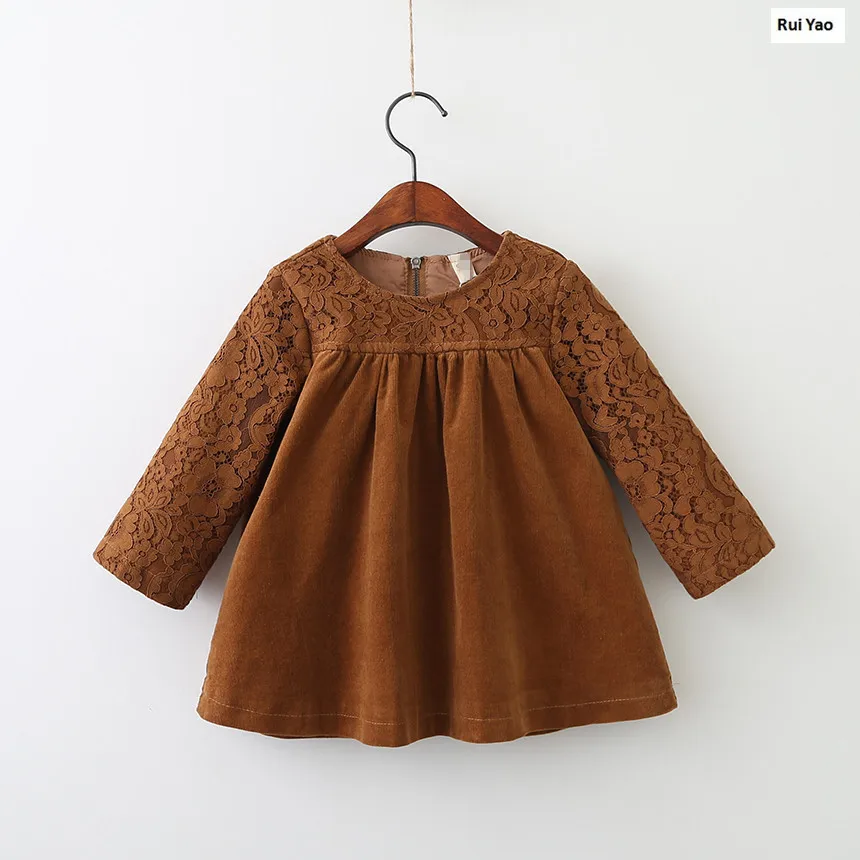 

YKR70931356 2018 Autumn Dresses For Girls Dress Lace Fashion Girl Dress KIDS Princess Dress Baby Girl Clothes Children
