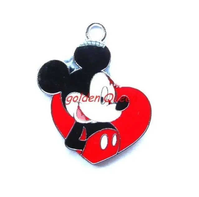 

20pcs Cartoon Mickey Metal Charm Key chain necklace Pendants DIY Jewelry Making Mobile Phone Accessories
