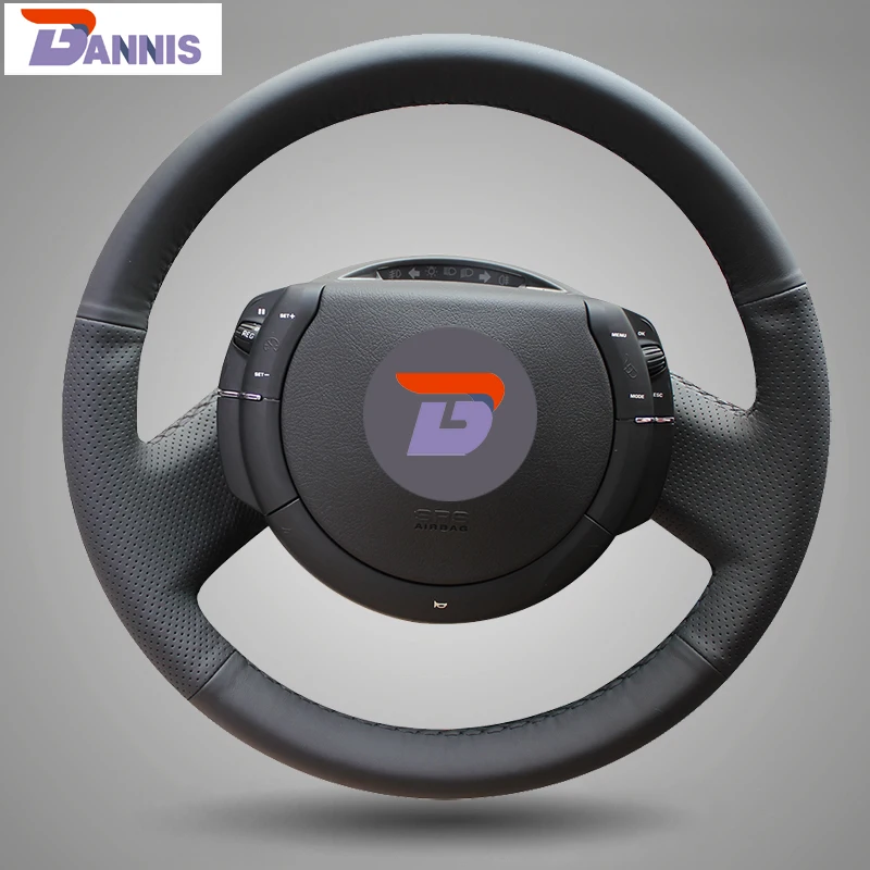 BANNIS Black Artificial Leather DIY Hand stitched Steering Wheel Cover for Citroen Triumph Old C4 C