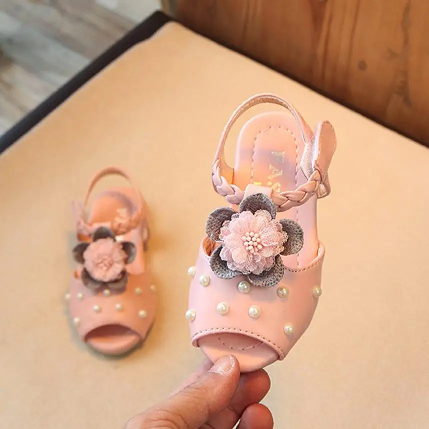 

TELOTUNY Baby Fashion Sneaker Pearl Toddler Children Floral Pricness Casual Sandals Shoes V11556