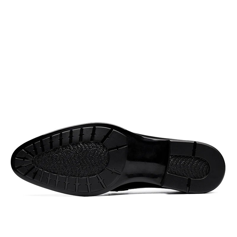 Masculino Sapato Respirável Vestido Black Dedo Japanned Couro Casamento Homens De Heinrich Social Genuíno Apontado Sapatos Borla qIOxRP