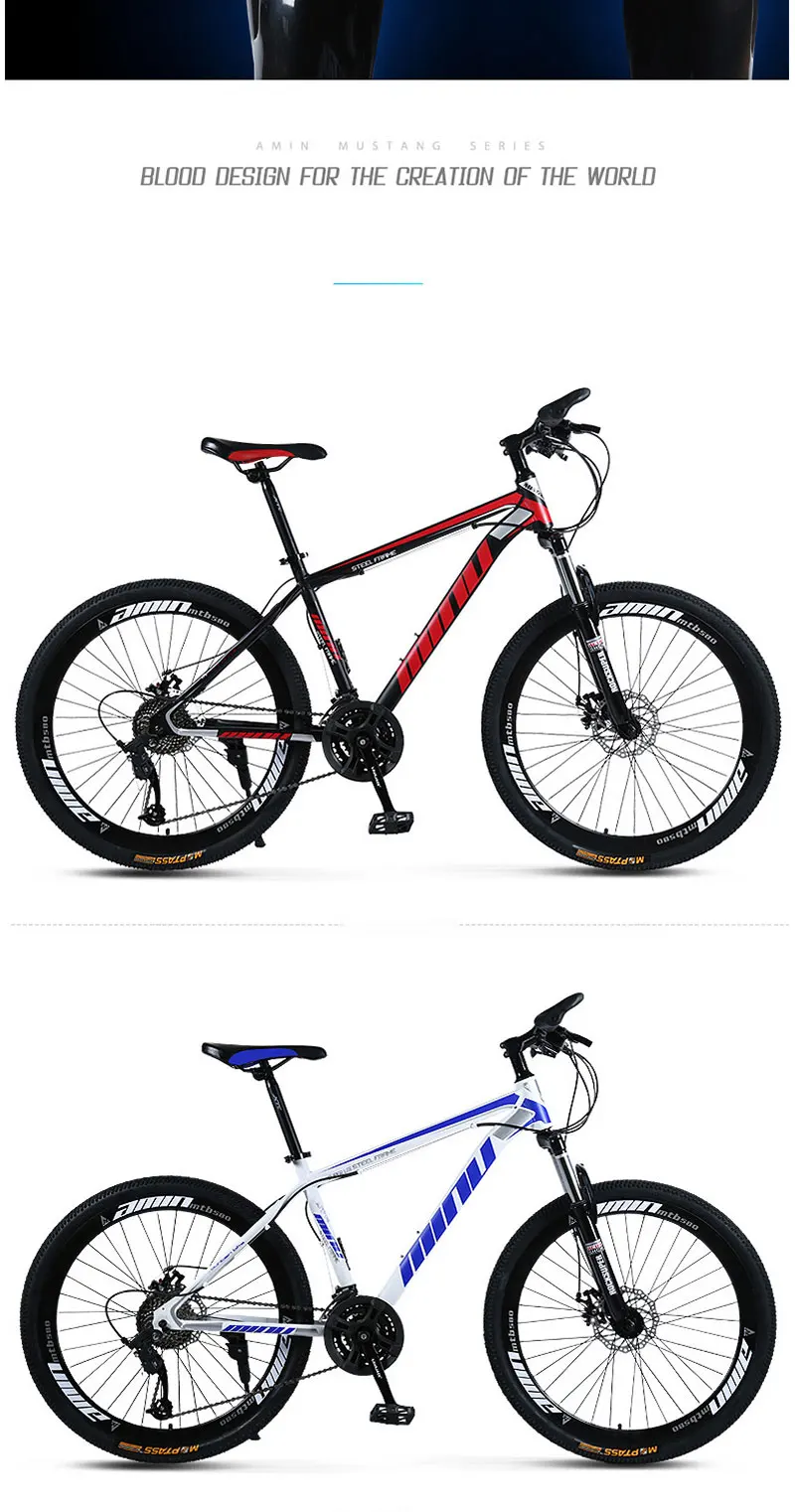 Top White Whirlwind Mountain Bike 27 Speed Double Disc Brake Damping Speed Mountain Bike One-Wheel Bicycle 7