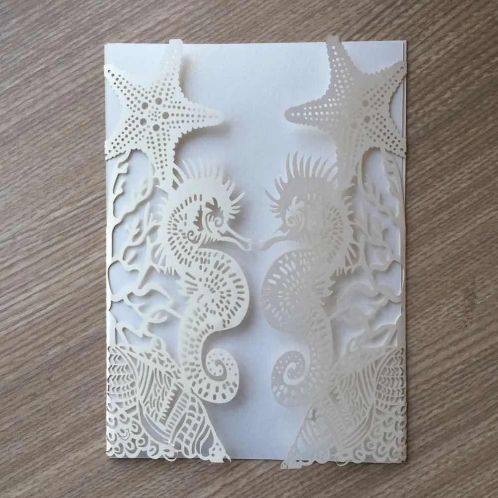 50pcs Beach Wedding Decoration Invitation Card Place Card Beach