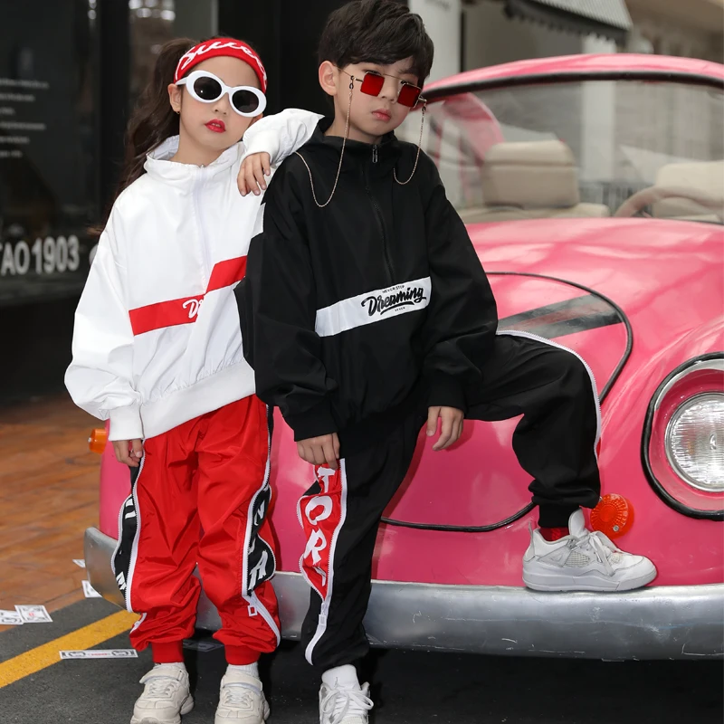 

Hip Hop Dance Costume Girls Jacket Pants Jazz Costumes Boys Street Dance Clothing Kids Stage Show Dancing Outfit Clothes DN2100