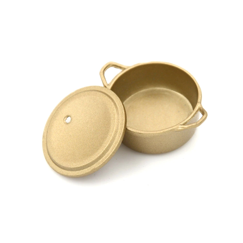 Dollhouse Miniature Kitchen Utensil Cookware Metal Casserole Dish Stew Pan Stockpot