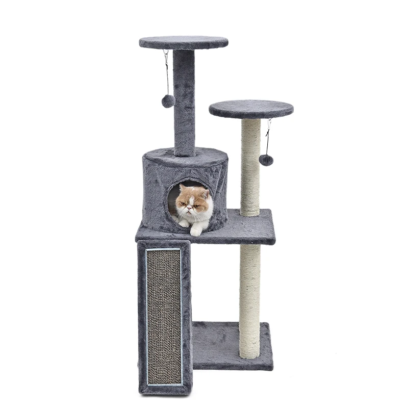 

Fast Ship Cat Scratching&Furniture Cat Toy Climbing With Stairs Luxury Pet House With Ball Playing For Kitten High Quality