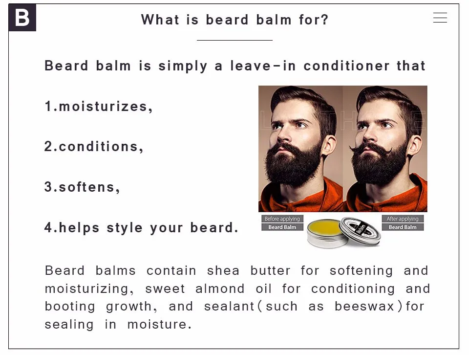 Натуральное масло для бороды плюс средства ухода за бородой восковой бальзам органический кондиционер для бороды оставить в укладке увлажняющий эффект