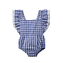 Спинки проверяет для младенцев для маленьких девочек боди Детские Комбинезоны Одежда 0-24 м