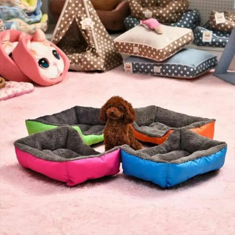 cheap 4 Colors Paw Pet Sofa Dog Beds Waterproof Bottom Soft Fleece Warm Cat Bed House