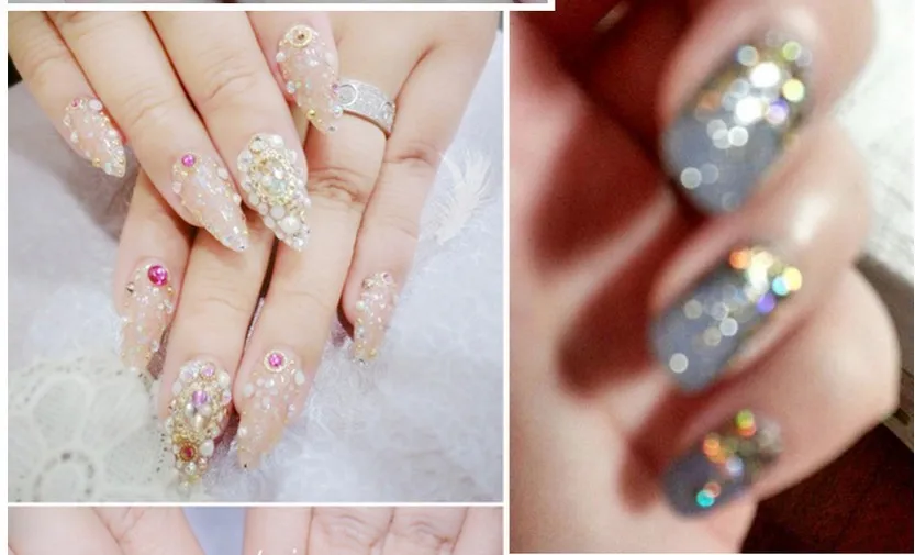 ss6-ss20 Mixed Size Luminous Neon Non Hotfix Rhinestone Flatback Fluorescent Rhinestones Crystal Glue On Flash 3D Nails Art Webbing