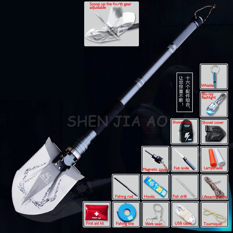 Multi-functional portable camping anti-body military shovel folding shovel outdoor fishing shovel  outdoor camping tool Multi-functional portable camping anti-body military shovel folding shovel outdoor fishing shovel  outdoor camping tool