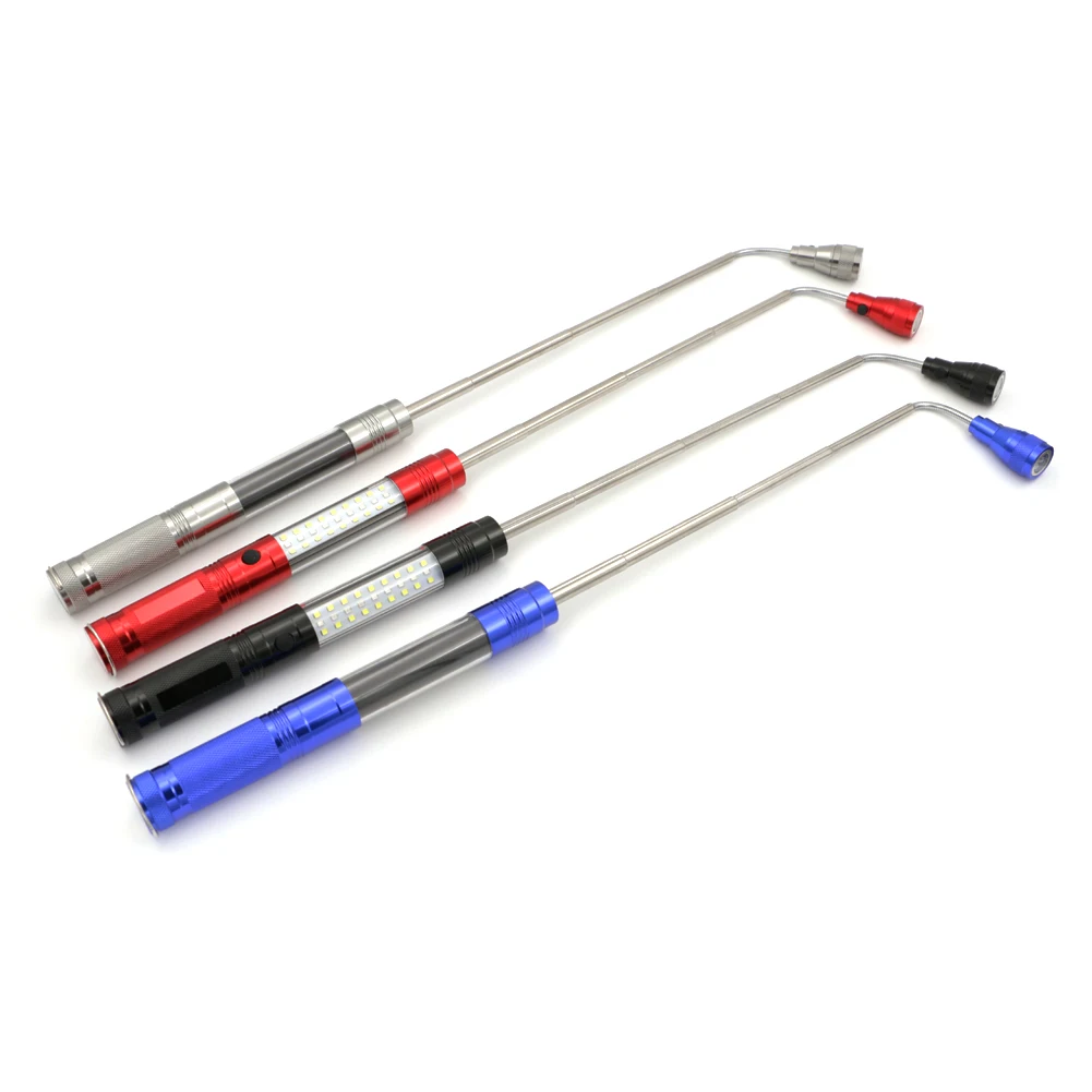 2 in 1 Bright LED Flashlight Telescopic Magnetic Pick Up Tool Portable Work Light Tactical Flashlight