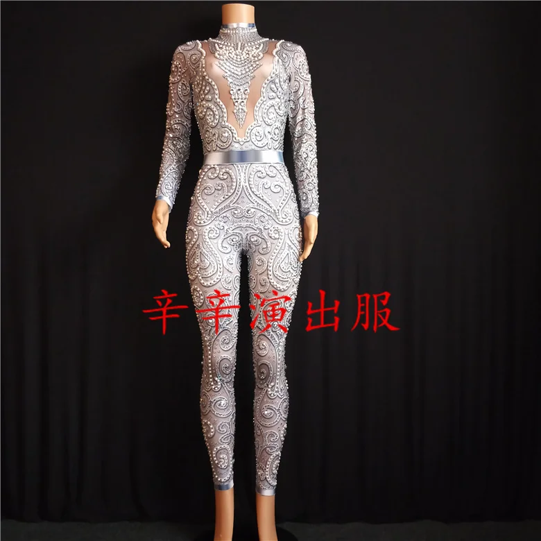 Mujeres Brillante Las La Mono Pieza Larga Moda Stretch Una Photo Color Traje Sexy Nude Manga Etapa De Dj Fiesta gwqptd