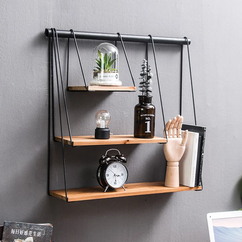 

American personality wall iron creative racks restaurant wall decorations pendant tea shop wall decoration storage rack