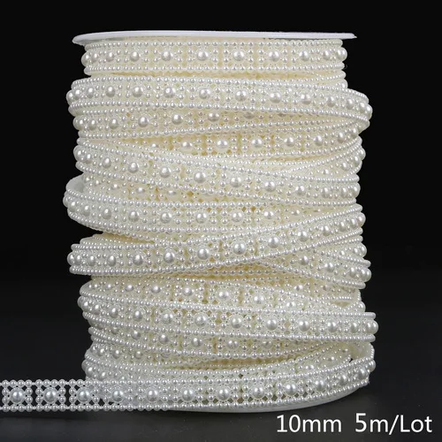 10mm 5Meters 2-10 метров 3 мм/4 мм/5 мм/6 мм/8 мм/10 мм ремесло квадратный искусственный жемчуг бисер хлопок линия цепи для DIY Свадебная вечеринка украшения партии - Цвет: 10mm 5Meters