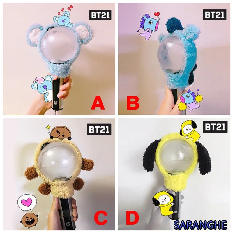

KPOP Bangtan Boys BTS Ver 3 Ver 2 BT21 Chimmy Koya COOKY TATA ARMY Bomb Case Plush Head Cover Headband LightStick Coat