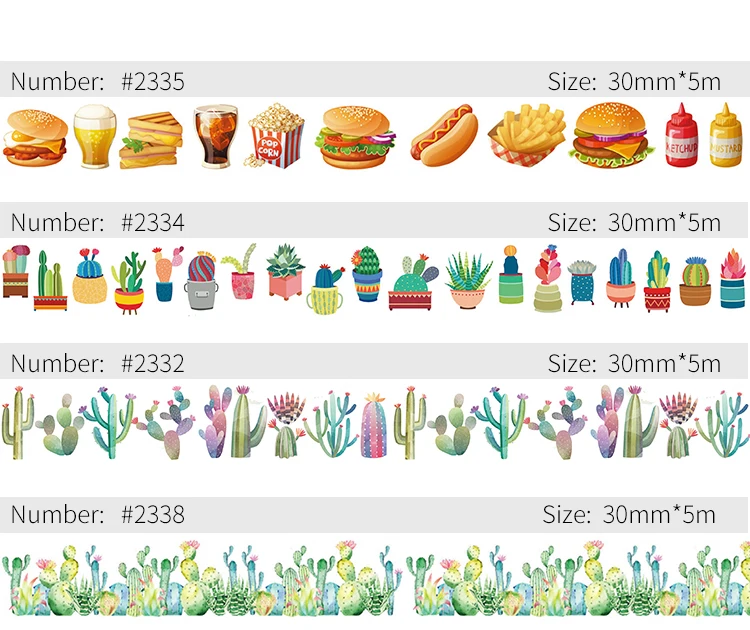 Декоративный jiataihe набор декоративного скотча васи маскировки кактус Фламинго Париж школьные принадлежности Скрапбукинг широкая лента клейкая винтажная лента