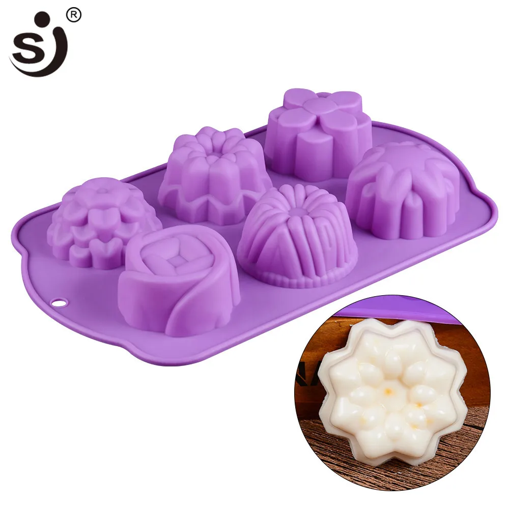 SJ 3d формы для мыла силиконовая форма цветочного ручная работа круглая цветов