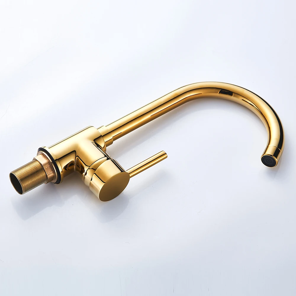 Luxury Gold Kitchen Faucet Gold Brass for Cold and Hot Mixer Tap Sink Faucet Vegetable Washing Basin Brushed Brass