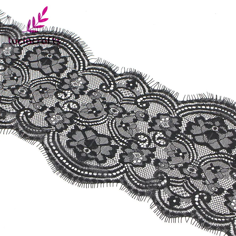 

Lucia crafts 3m/lot 16cm White/Black Embroidered Net Lace Trim Fabric Ribbons DIY Sewing Garment Headdress Accessories R0510
