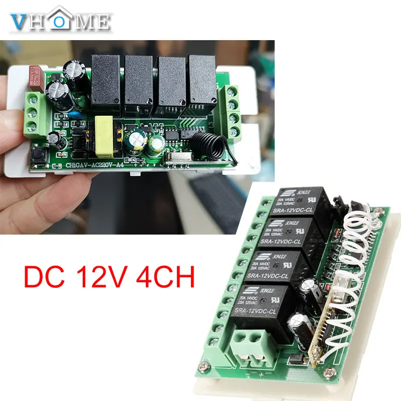 Отеля Vhome пролегает 433 Mhz РФ беспроводной для ворот удаленного Управление DC 12 V 4