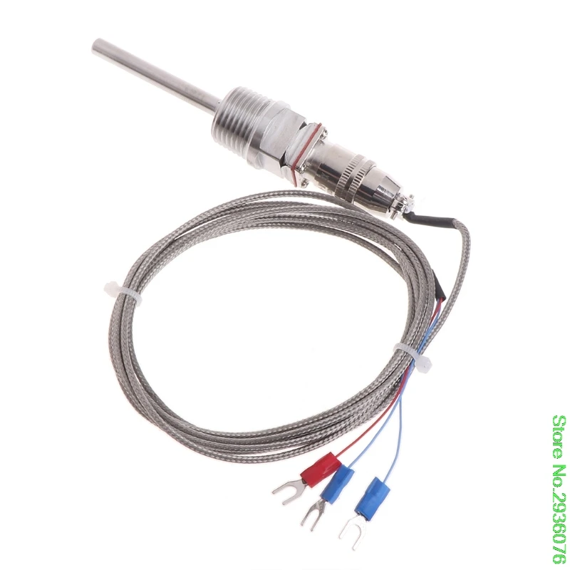 

New Arrive RTD Pt100 Temperature Sensor Probe L 5cm 1/2" NPT Thread w/ Detachable Connector Drop Shipping Support