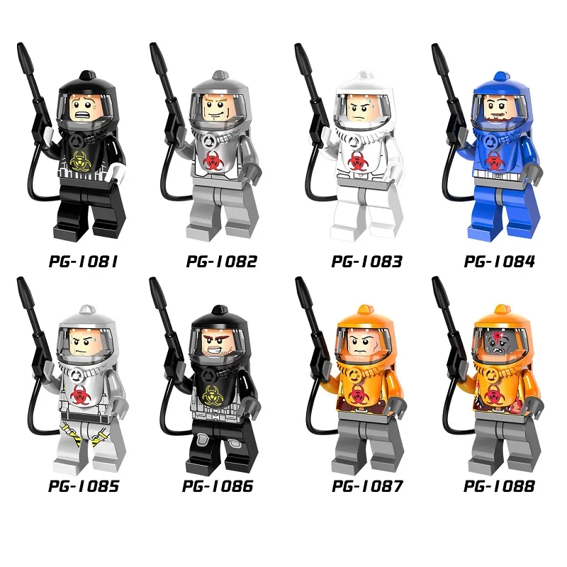 

Single Sale Fire-fighting Legoingly Anti-Chemical Clothers PG8081 Figure Human Zombie Building Blocks Bricks Model Kits Toys