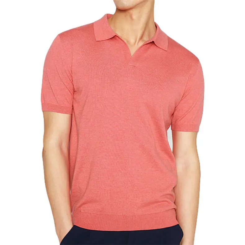 Muls Brand Cotton Acrylic Knitted Polo Men 2018 Summer New Short Sleeve Spring Casual High Quality Mens Polos Pink Size XXL XXXL-01