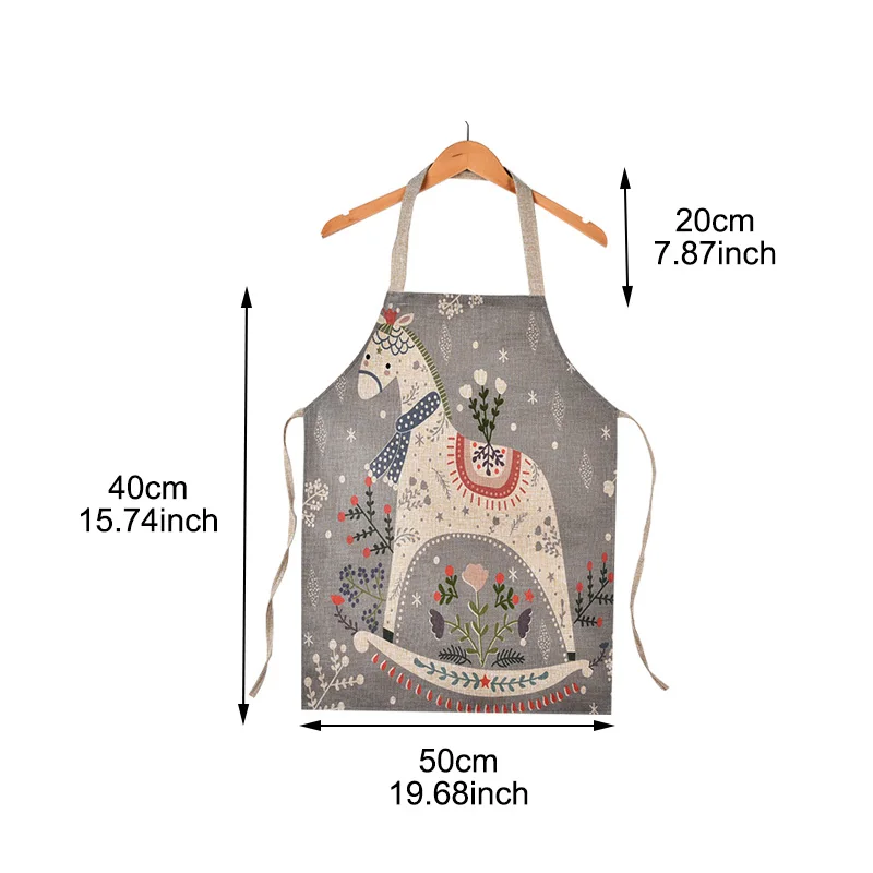 Parents-Kids-Creative-Linen-Sleeveless-Apron-Lovely-Cartoon-Horse-Deer-Rabbit-Cat-Aprons (1)