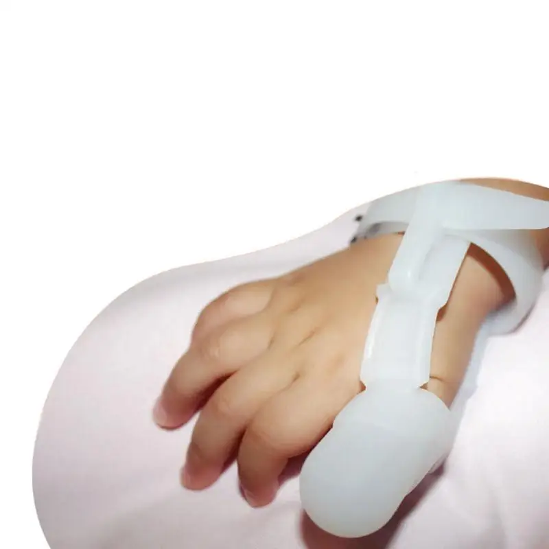 Детская безопасная силиконовая здоровая перчатка для пальцев s предотвращает остановку большого пальца сосательный Прорезыватель для зубов предотвращает деформацию пальцев противоскользящая перчатка для пальцев
