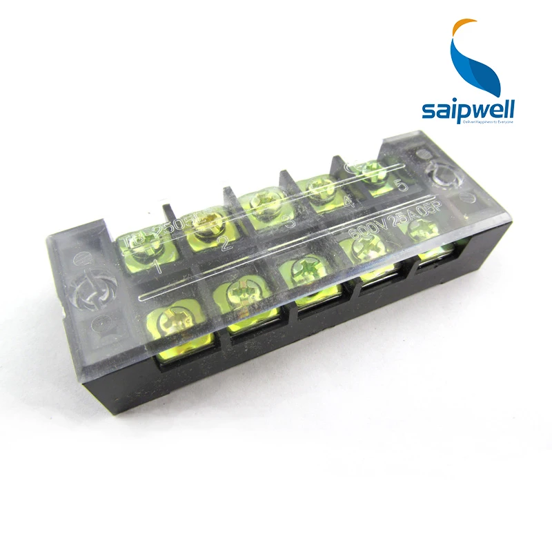 

5pcs/Lot 600V 25A Double Row 5 Position Terminal TB2505