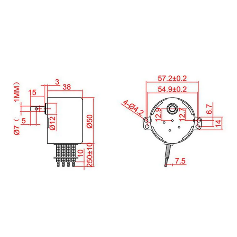 Горячая 50Ktyz Ac220V 10 Вт 0.5A 2,5 об/мин постоянный магнит синхронный двигатель переменного тока редуктор двигателя Cw/Ccw