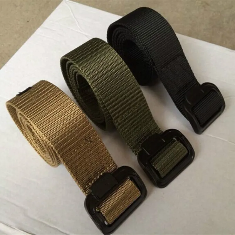 

Hot Men's Army Military Outdoor Tactical Solid Mens Belts Fashion Wild Canvas Nylon Men Belt Buckle Waist Belt Harajuku Casual
