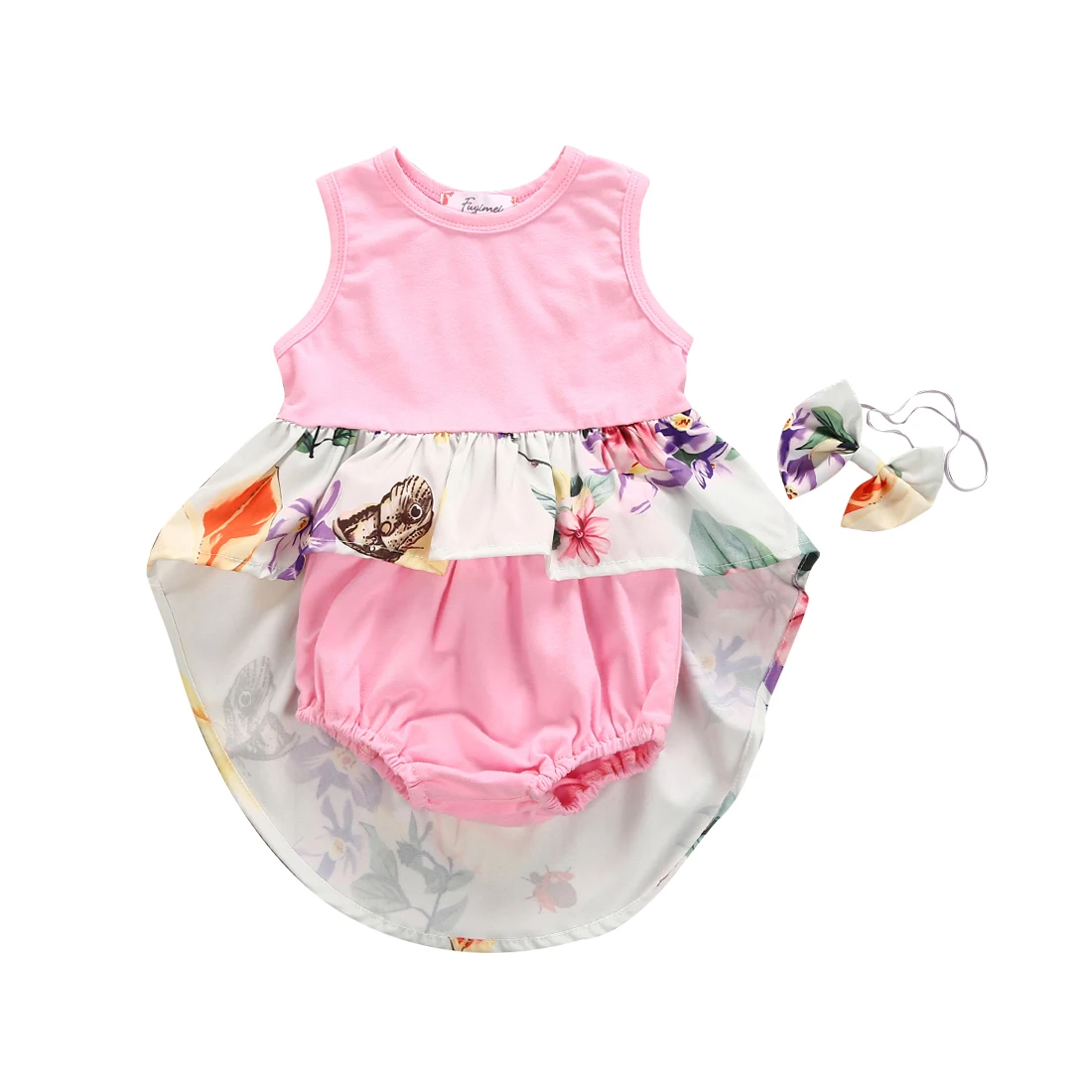 Newborn Baby Girls Clothing Floral Summer Sleeveless Flower Mini Dress