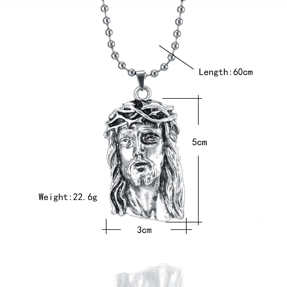 Популярное серебряное ожерелье с подвеской в виде Иисуса для мужчин и женщин, ювелирные изделия в стиле хип-хоп, серебряная массивная цепочка, длинное ожерелье, подарки