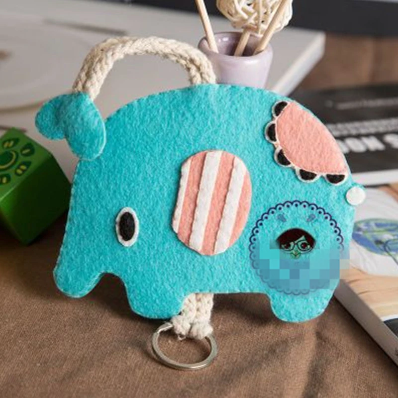 手作り不織布フェルトキーホルダーかわいい象パターンキーリングミントグリーンキーホルダー布matericalキーペンダント Pendant Green Pendant Cutependant Handmade Aliexpress