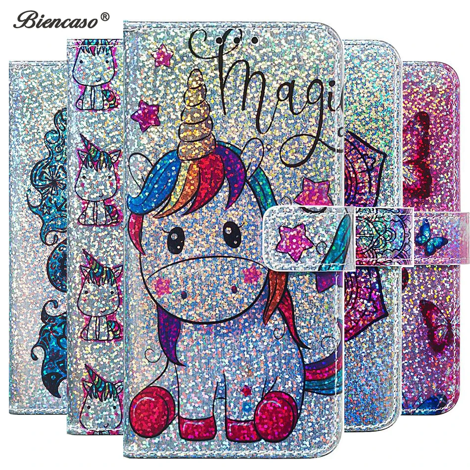 Shining Wallet Flip Cases For Huawei P30 Pro P Smart 2019 Mate 20 Lite Y6 2018 Y7 Prime 2019 Honor 10 Lite 7A Pro 8A Cover